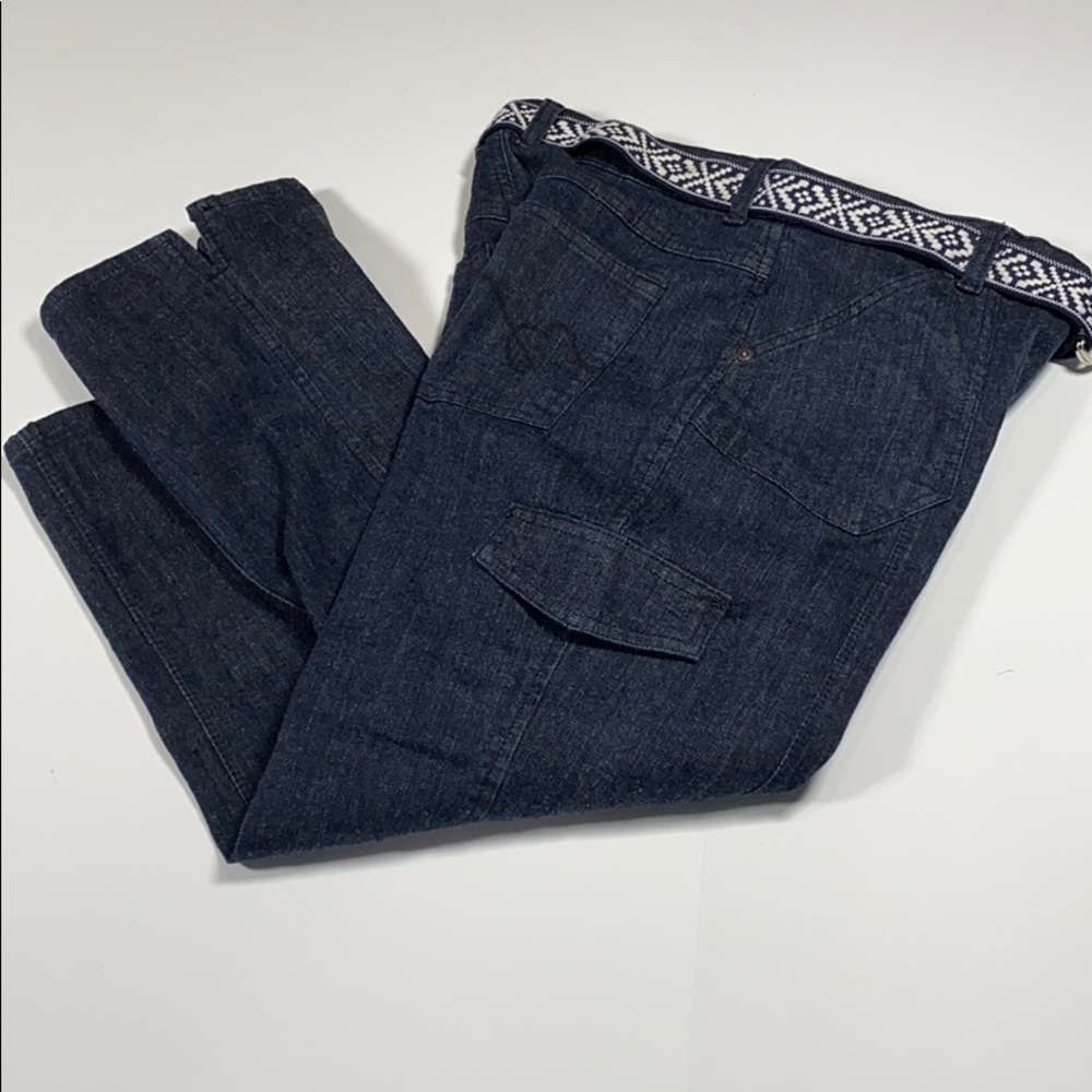Gloria Vanderbilt SZ 8 Belted Blue Denim Jeans Capri New. D22 - Picture 6 of 12